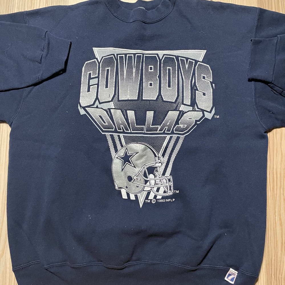 Vintage Logo 7 Dallas Cowboys Football Crewneck‎ Sweater